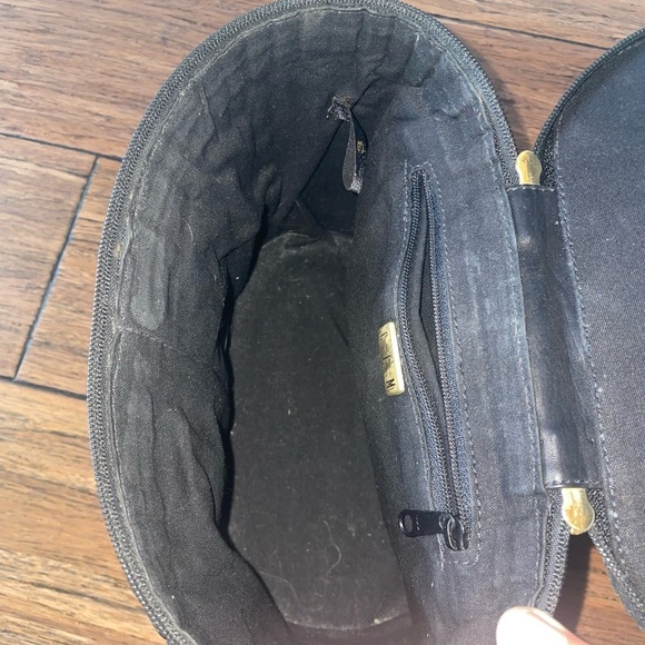 Vintage🖤woven leather bag top handle basket bag black shoulder bag crossbody - Picture 9 of 16